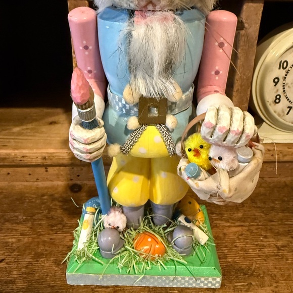 Vintage Inspired Whimsical Rabbit Nutcracker with Pastel Colors - Picture 5 of 15